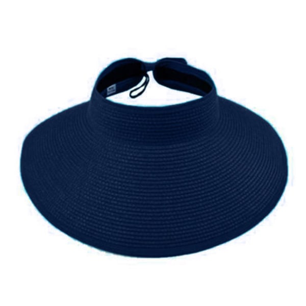 Kvinnors Roll Up Bred Bow Hat Cap Vikbart justerbart solskydd navy blue