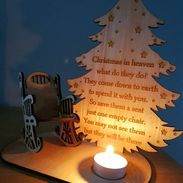 Christmas Remembrance Trä Candle Ornament Holders Desktop