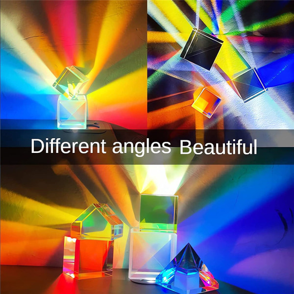 Magic Crystal Optic Prism Cube Flerfärgad leksak och skrivbordspresent 18*18mm