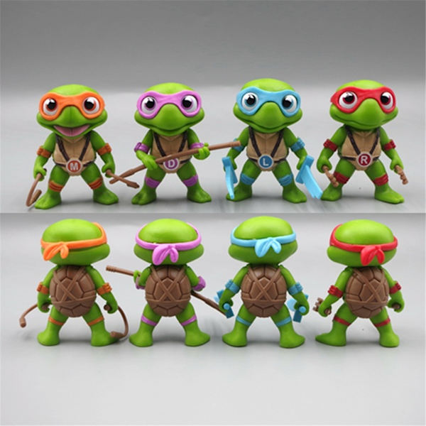 4 kpl/setti Ninja Turtles Minihahmot Lelut Keräily Malli Figuriini Nukke Kakun Koristeluun 4PCS