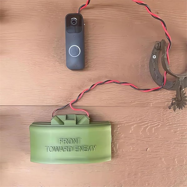 Min Dörrklocka Skylt Framåt Mot Fienden Falsk Min Replika Dörrklocka Prydnad Enkel Installation Dörrklocka Knappskydd Skämtgåva till Vänner
