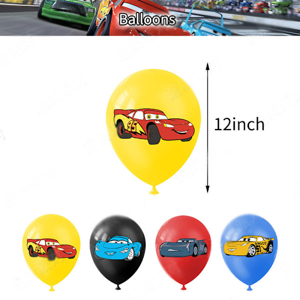 Biler McQueen Fødselsdagsfest Banner Kagepynt Balloner Forsyninger Dekorationssæt