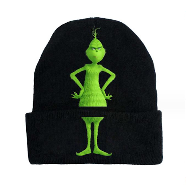 Julhatt Grinch Stickad Hatt Semesterhatt Vinterhuvudbonad D
