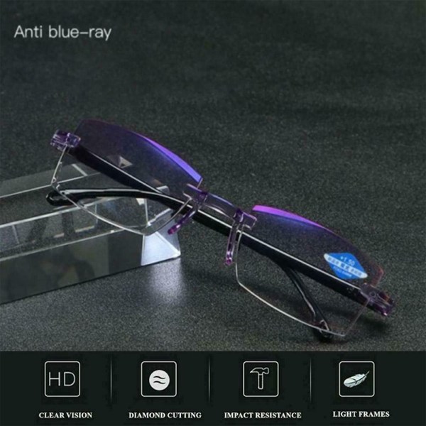 Läsglasögon Anti-blå Lätt Lättvikt för män och kvinnor 200 degrees