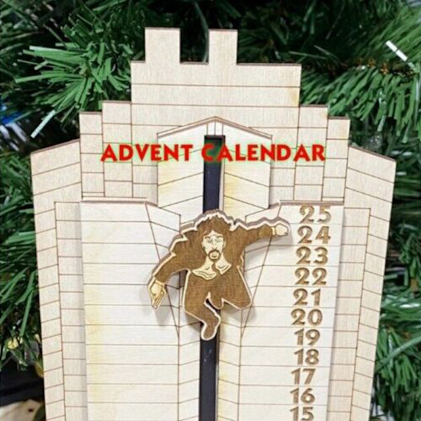Julkalender med Hans Gruber som faller från Nakatomi Plaza - Julklapp 2