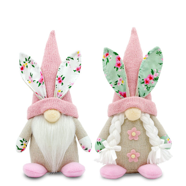 Påskdvärg Plysch Tomte dekoration, handgjord dvärgkanin Ansiktslös docka Påsk ornament, vår hemdekoration Girl