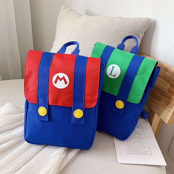 Super Mario Söpö Eläinkuvioinen Taaperoreppu Esikouluun ja Päiväkotiin, Koulukirjalaukku Green