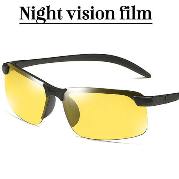 Män Sportkörning Golfglasögon Photochromic Lens Solglasögon Black Frame Yellow Lenses 1pair