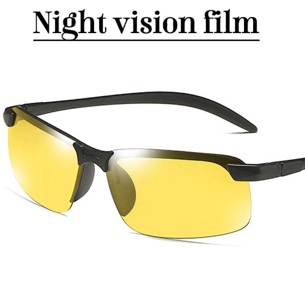 Miesten urheiluajo-golflasit, valokromaattiset linssit, aurinkolasit Black Frame Yellow Lenses 1pair