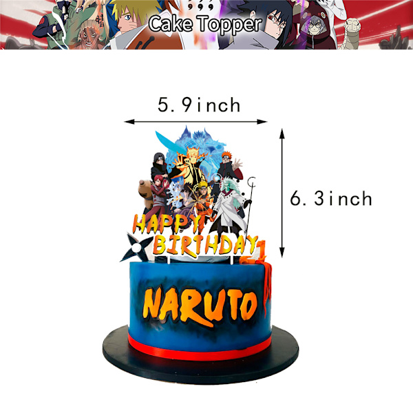 Glade bursdag Naruto ballonger banner sett festdekorasjon for barn