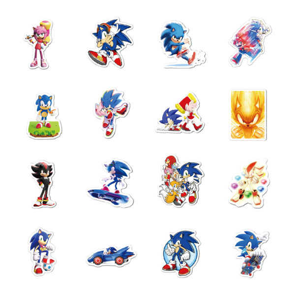 50st vattentät Sonic The Hedgehog Stickers Game Stickers Set