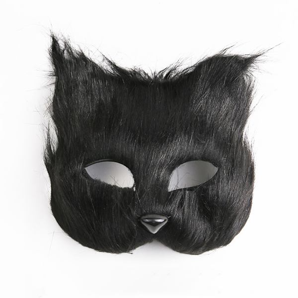 Kissa Kettu Naamio Turkis Kettu Naamio Silmänaamio Eläin Cosplay Puku Hieno Puku Aikuiset Karnevaali Halloween Naamio Juhlatarvike Black