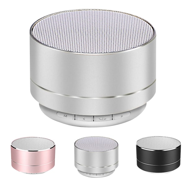 Portabel Trådlös Bluetooth-högtalare Radio Röstutsändning Silver