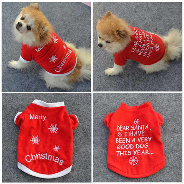 3 stk. Vinter Små Hundeklæder Skjorte Kæledyr Hvalp Julekostume A 3PCS XS