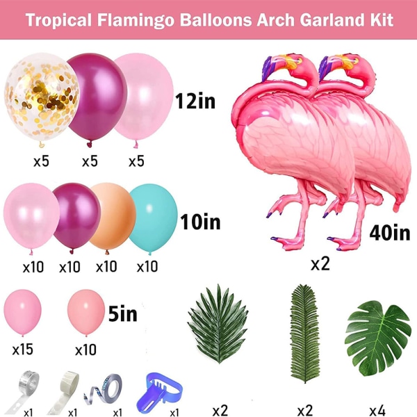 Ballonger Arch Garland Kit Flamingotema Bröllopsdekorationer