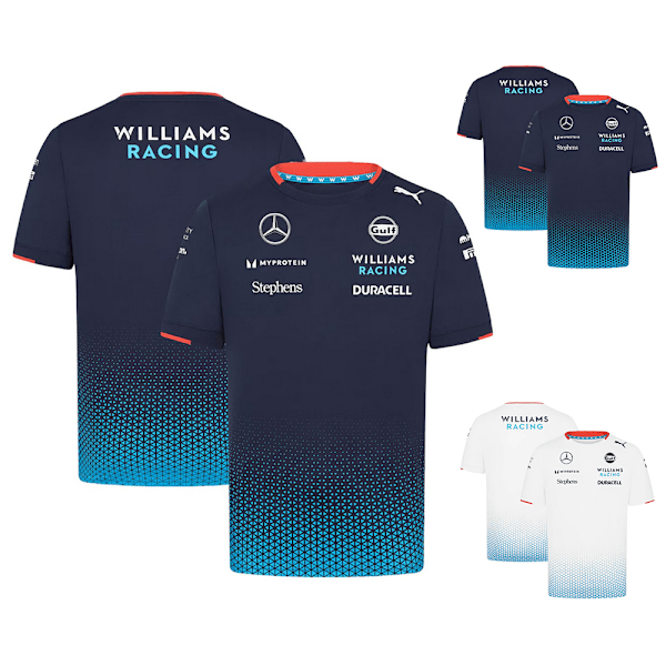 F1 Racing Team T-shirt - Herrar, Damer, Sommar, Rund Hals, Korta Ärmar (Vit) White L