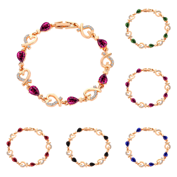 Kvinnor Armband 18K Multi-Gemstone och Diamond Armband för flickor Purple