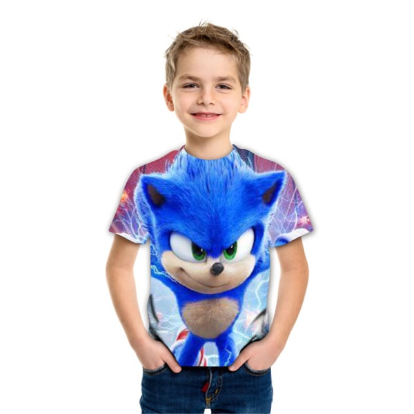 Boys Sonic The Hedgehog kortärmad T-shirt sommartopp C 130cm