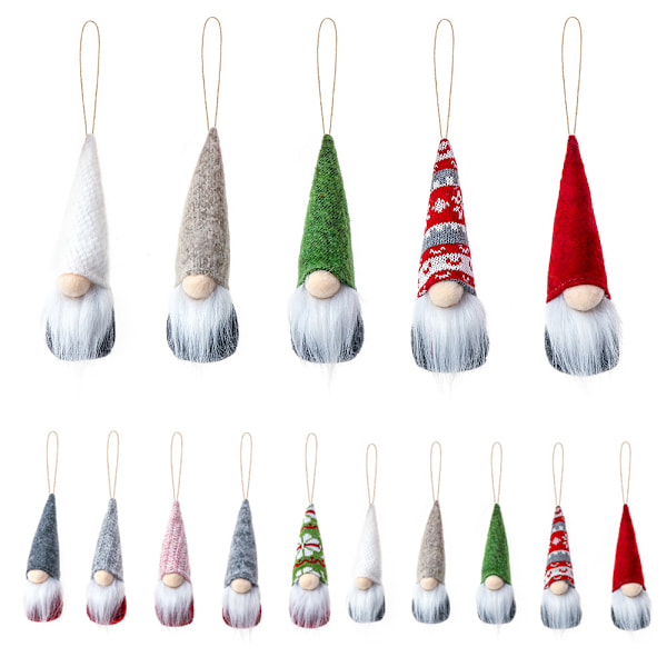 5-pack Julgran Hängande Tomte Plysch Gonk Dockor 2