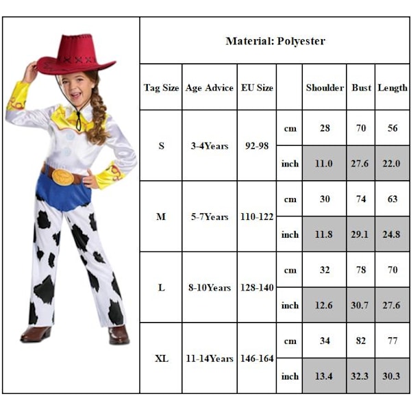 Disney ToyStory Kostym Woody Jessie Barn Pojkar Flickor Maskerad Cosplay Outfit Woody L