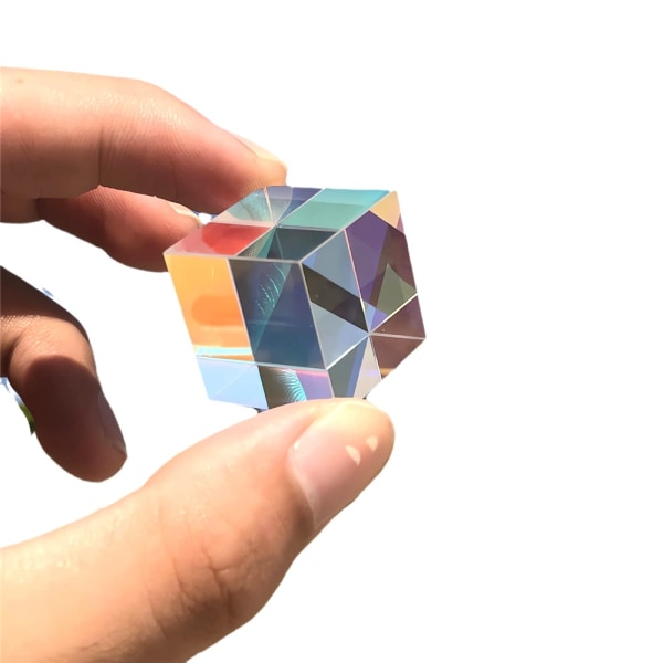 Magic Crystal Optic Prism Cube Flerfärgad leksak och skrivbordspresent 25*25mm