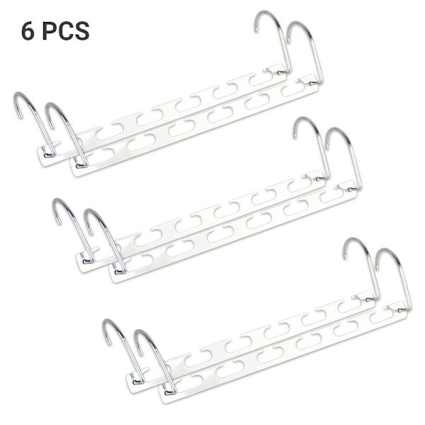6 stk. Magiske Bøjlekroge Pladsbesparende Frakke Skab Garderobe Organisatorer 6Pcs