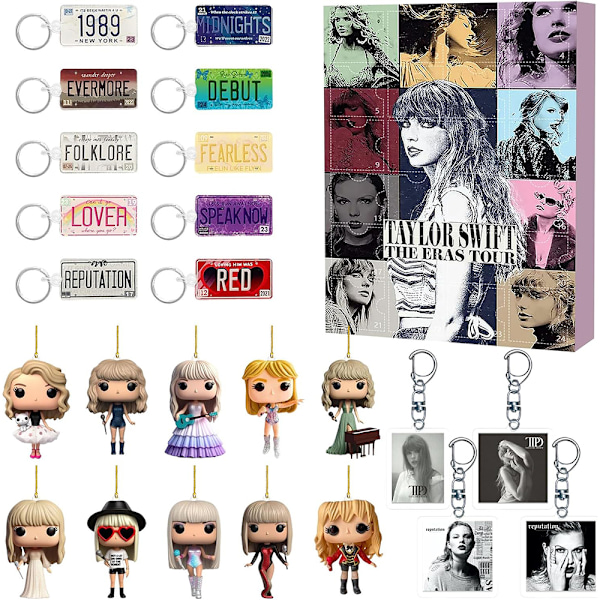 Taylor Swift Adventskalender Armband 2024 Passar för Älskare 24 Dagars Julnedräkningskalender