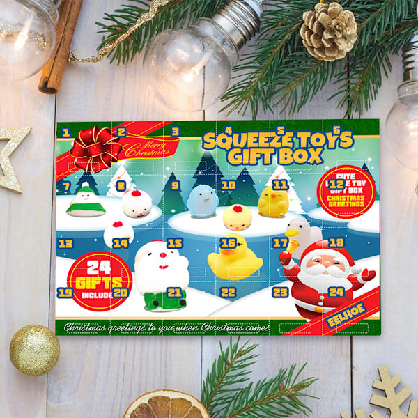 24 Olika Squishy Fidgets Jul Adventskalender Överraskningslåda