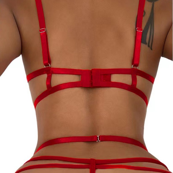 Sexig Damunderkläder BH Crotchless Nattkläder Babydoll Sovkläder White L