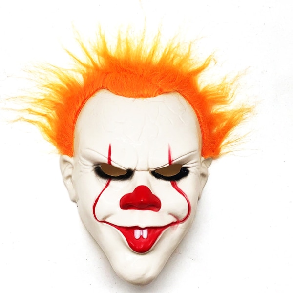 Clown Latex Mask Halloween Kostym Galna Joker Cosplay Rekvisita C