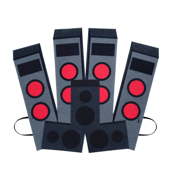 Barn Skibidi Toalett TV Man Halloween Kostym Jumpsuit Mask Set 120cm