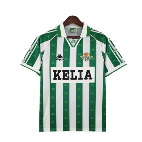 1996-97 Real Betis Retrotröja för män, kortärmad fotbollströja M