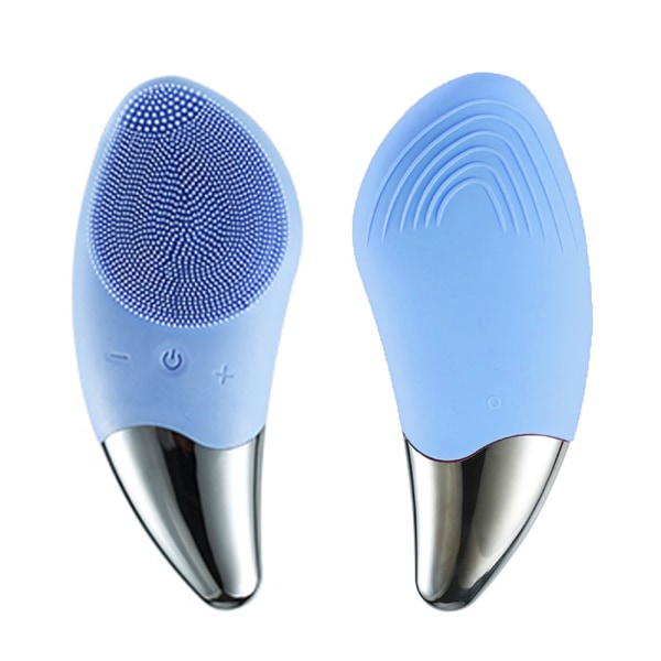 Elektrisk mini rengöringsborste silikon ansiktsbehandling SPA massageverktyg Sky blue