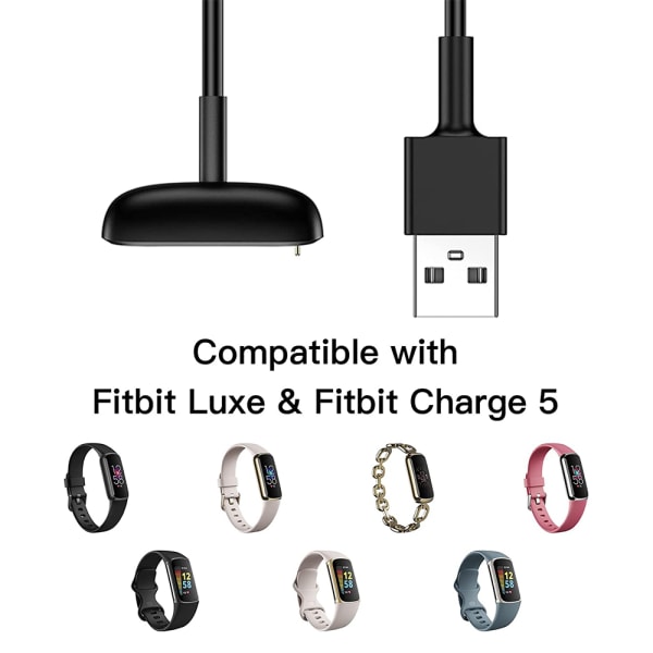 Laddaren är kompatibel med Fitbit Charge 5/Luxe-datakabeln