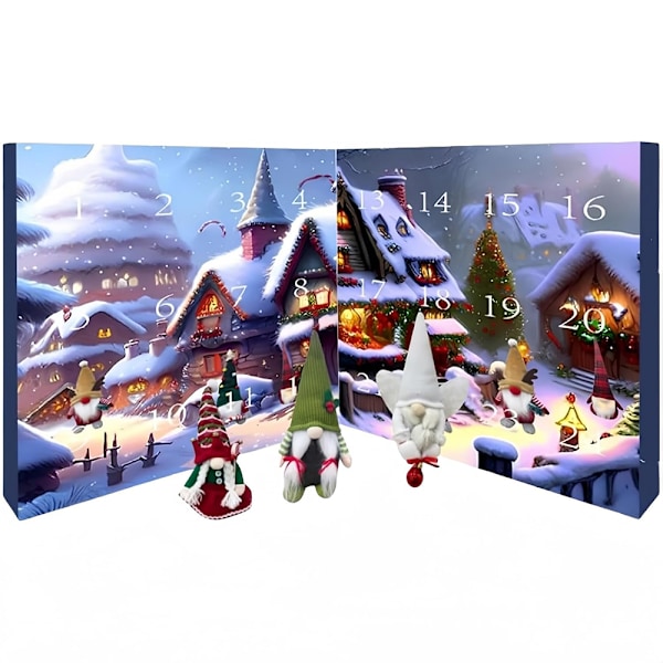 2024 Jule Nisse Adventskalender 24 Dage Jule Nedtællingskalender med Samlerobjekt Nisse Dukker til Børnegaver