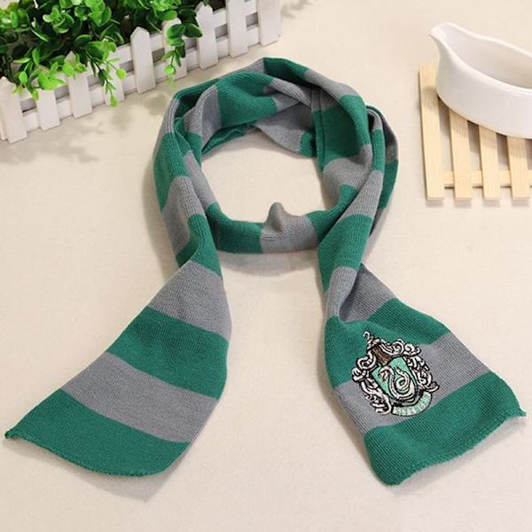 Harry Potter Skoleuniform Kappe Tørklæde Sjal Halloween Cosplay Green