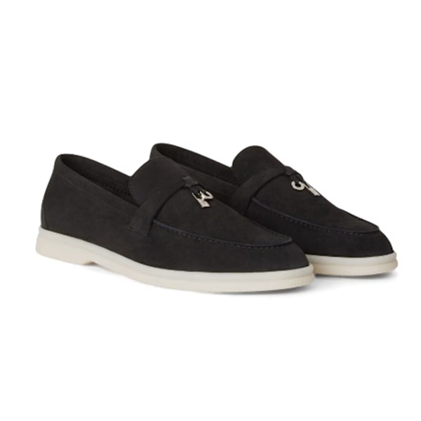 LORO PIANA Summer Charms Walk Mockasiner i mocka Black 42