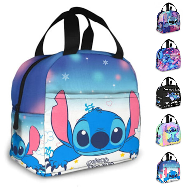 Bärbar Lilo And Stitch tryckt barn isolerad lunchlåda väska för pojkar och flickor, matpaket picknicklåda för picknick skola #2