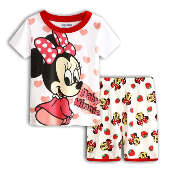 Minnie och Mickey Pyjamas Set för Flickor Kortärmad Skjorta Byxor Nattkläder #1 130cm