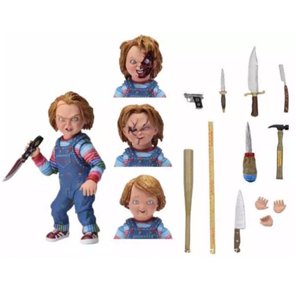 Skräckfilm Chucky Actionfigurer Halloween Skrämmande prydnadsleksaker