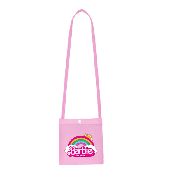 Barbie-vaaleanpunainen Prinsessa Cosplay Tyttöjen Mekko Lasten Barbie Mekko Tähti Sateenkaari Pitsihame Olkalaukulla Pink-A 140cm