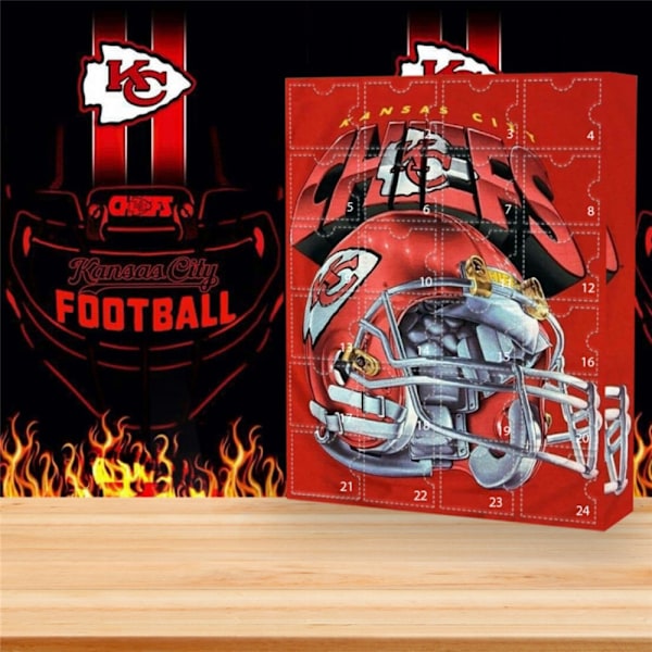 Kansas City Chiefs Julekalender 2024, Morsomme 24 dagers gaver til barn, Perfekt nedtelling til jul med sportstema
