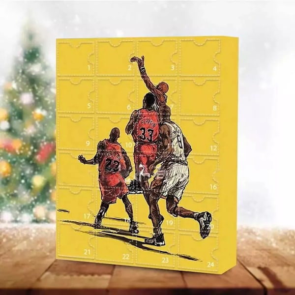 Julkalender för Basket 2024, Innehåller 24 Gåvor, Överraskningskalender med Basketstjärnor i Blind Box