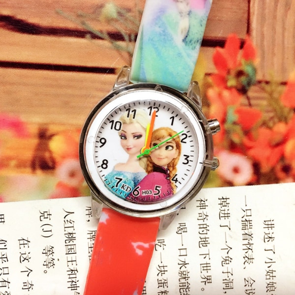 Frozen Aisha tecknad barn flicka printed lysande kvarts watch Red