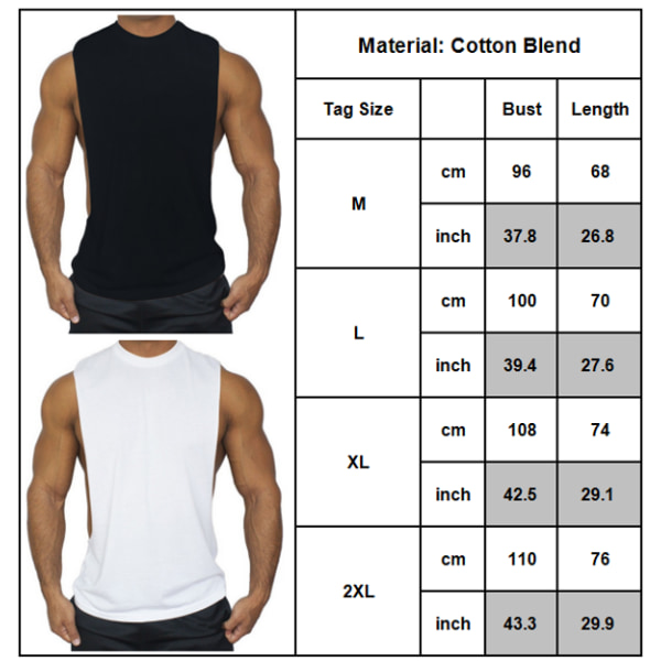 Solid Sports Tank Tops för män Väst Gym Training Casual T-shirt black XL