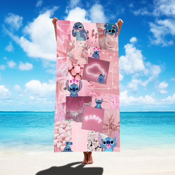 Högabsorberande Mikrofiber Strandhanddukar Lilo & Stitch Badhandduk Disney Anime Badhanddukar Barn Cartoon Strandhandduk Sommar Strandhanddukar B 75*150CM