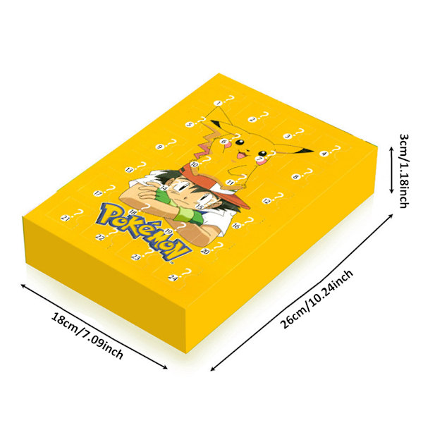 2024 Adventskalender med 24 Pikachu-figurer för barn Jul 24 dagars nedräkning Roliga leksaker Presenter till pojkar och flickor Julparty Favoritpresenter
