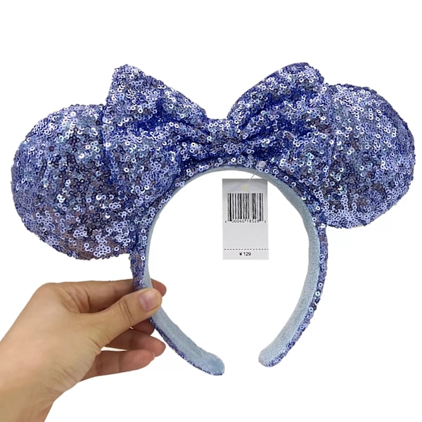 Minnie Mouse Ører Hårbøjle Disney Jubilæum Sjælden Blå Pailletter Sløjfe Udgave