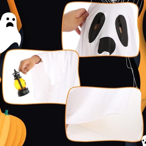 Halloween-spöke Kostym Vit Kappa Trick-or-Treating Party Rekvisita A M