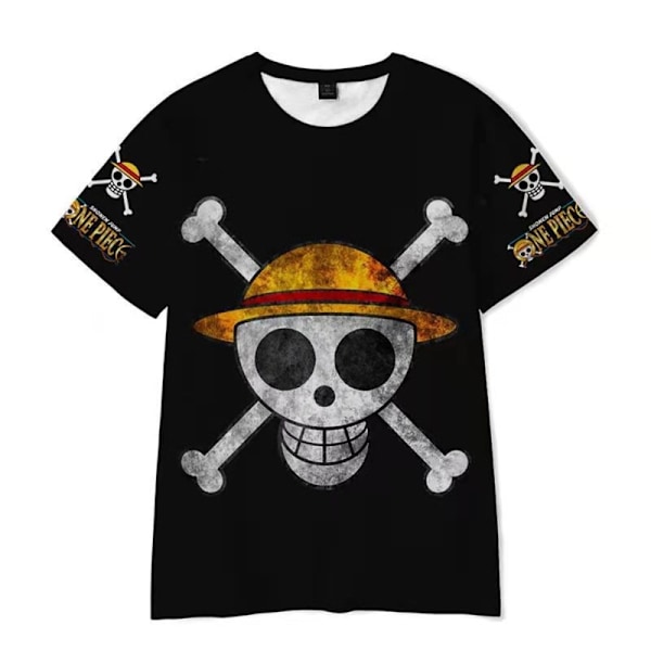 Barn Pojkar Flickor Anime ONE PIECE Luffy Sommar Kortärmad T-shirt Tryck Toppar Blus Julklapp B 140cm